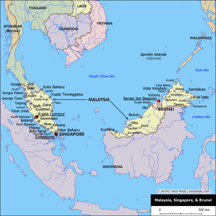 Brunei karte indonesien